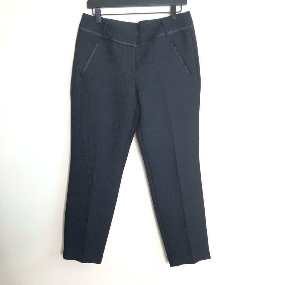 LOFT Marissa textured pant, satin trim, dressy, EUC!